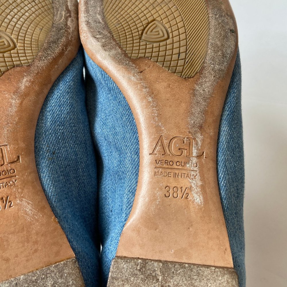 AGL Attilio Giusti Leombruni Womens Blue Slip On Ballet Flats Size US 8 EUR 38.5 - Picture 8 of 9